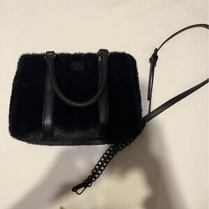 Steve Madden Faux Fur Shoulder Bag with Chain Strap